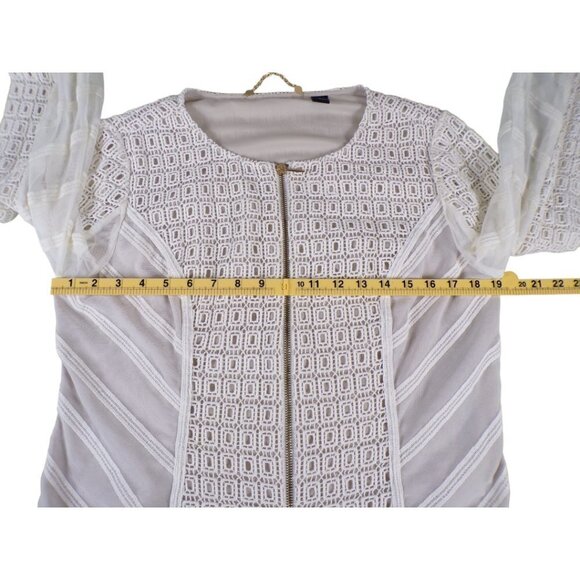 Chico’s Black Label Lace & Mesh Zip-Up Jacket Medium #729 - Picture 9 of 15